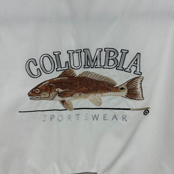 Columbia Fishing Short Sleeve Button Up Shirt Medium Vented Cotton White - Picture 6 of 10